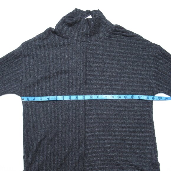 Anthropologie Saturday Sunday Kate Ribbed Tunic Sweater Top Mockneck Gray M - Picture 3 of 6